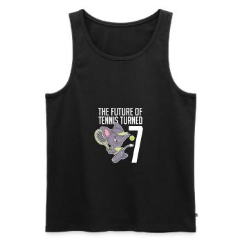 The Future Of Tennis Turned 7 Cool Elephant Player - Men's Premium Organic Tank Top - black - Front - AI Model Male 178 light (178cm)