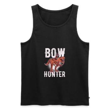 Funny T-rex Bow Hunter Archery Animal Arrow Shoote - Men's Premium Organic Tank Top - black - Front - AI Model Male 178 light (178cm)