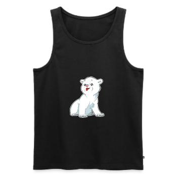 Polar Bear Shirt | Snow Cold Winter Bear Animal - Men's Premium Organic Tank Top - black - Front - AI Model Male 178 light (178cm)