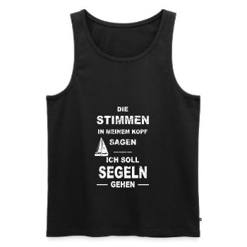 Segeln Segelboot Boot Kapitän Segelschiff Meer See - Männer Premium Bio Tank Top - Schwarz - Vorne - Michal (187cm)