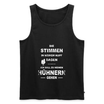 Hühner Hühnerstall Huhn Hahn Bauer Landwirt Eier - Männer Premium Bio Tank Top - Schwarz - Vorne - Michal (187cm)