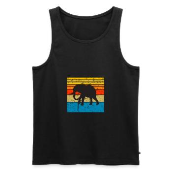 Elefant Elephant Tier Safari Wildnis Zoo Geschenk - Männer Premium Bio Tank Top - Schwarz - Vorne - Michal (187cm)