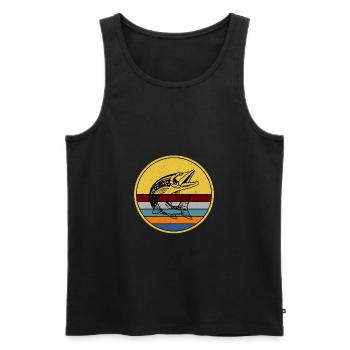 Pike Fishing Angler Pike - Men's Premium Organic Tank Top - black - Front - Michal (187cm)
