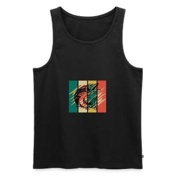 Pike Fishing Angler Pike - Men's Premium Organic Tank Top - black - Front - Michal (187cm)