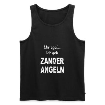 Zander Angeln Angler Raubfisch fischen - Männer Premium Bio Tank Top - Schwarz - Vorne - Michal (187cm)