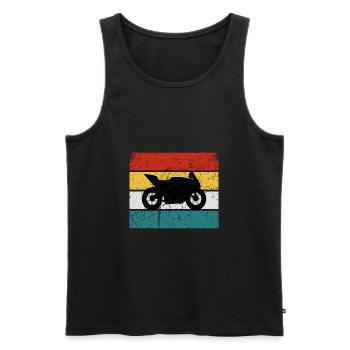 Motorcycle Biker Motorcycles Cross - Men's Premium Organic Tank Top - black - Front - AI Model Male 178 light (178cm)