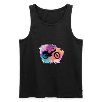 Moped Moped Moped Rider Moped Rider Mopeds Mokick - Men's Premium Organic Tank Top - black - Front - AI Model Male 178 light (178cm)