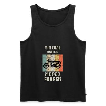 Moped Mopedfahrer Motorrad Zweirad - Männer Premium Bio Tank Top - Schwarz - Vorne - Michal (187cm)