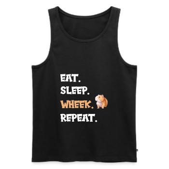 Cobaye Eat sleep wheek repeat sort - Débardeur bio Premium Homme - noir - Devant - Michal (187cm)