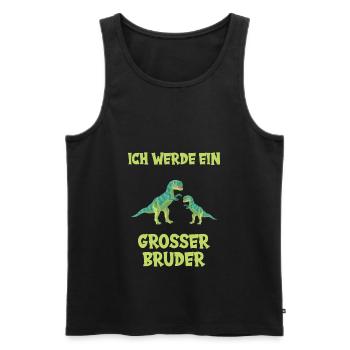 Ich werde großer Bruder - Männer Premium Bio Tank Top - Schwarz - Vorne - Michal (187cm)