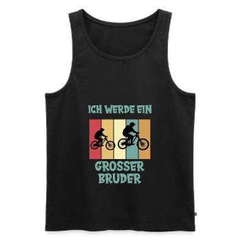 Ich werde großer Bruder - Männer Premium Bio Tank Top - Schwarz - Vorne - Michal (187cm)