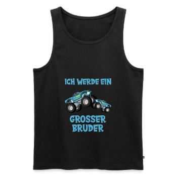 Ich werde großer Bruder - Männer Premium Bio Tank Top - Schwarz - Vorne - Michal (187cm)