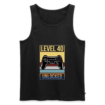 40th Birthday Birthday 1981 Gaming Level 40 - Men's Premium Organic Tank Top - black - Front - Michal (187cm)