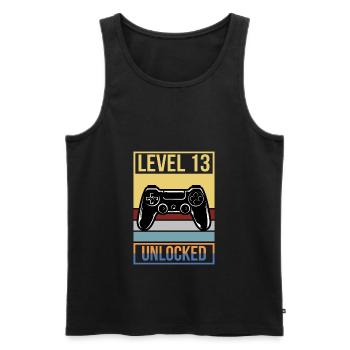 13th Birthday Birthday 2008 Gaming Level 13 - Men's Premium Organic Tank Top - black - Front - AI Model Male 178 light (178cm)