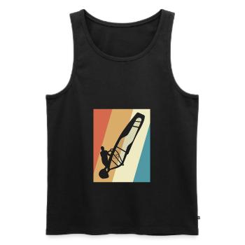 Windsurfing Windsurfers - Men's Premium Organic Tank Top - black - Front - AI Model Male 178 light (178cm)