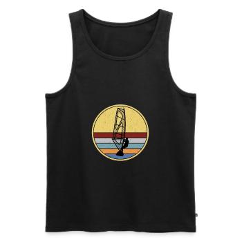 Windsurfing Windsurfers - Men's Premium Organic Tank Top - black - Front - AI Model Male 178 light (178cm)