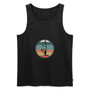 Windsurfing Windsurfers - Men's Premium Organic Tank Top - black - Front - AI Model Male 178 light (178cm)