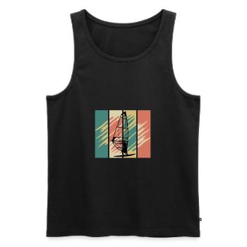 Windsurfing Windsurfers - Men's Premium Organic Tank Top - black - Front - AI Model Male 178 light (178cm)