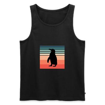Pinguin Südpol Penguin - Männer Premium Bio Tank Top - Schwarz - Vorne - AI Model Male 178 light (178cm)