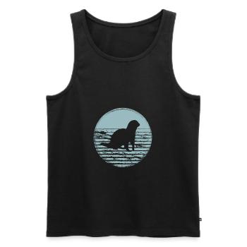 Loutres - Débardeur bio Premium Homme - noir - Devant - Michal (187cm)