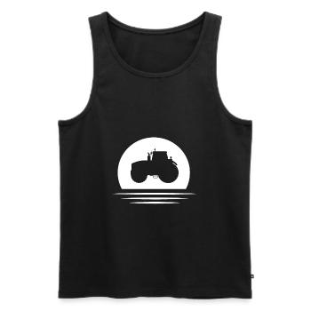 Tracteur Bauer Trecker ferme logo - Débardeur bio Premium Homme - noir - Devant - Michal (187cm)