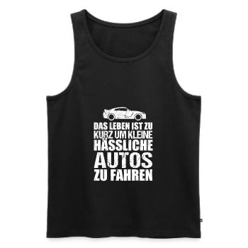 Das Leben ist zu kurz - Männer Premium Bio Tank Top - Schwarz - Vorne - AI Model Male 178 light (178cm)