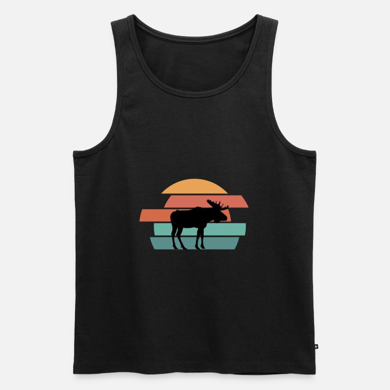 Elch - Männer Premium Bio Tank Top - Schwarz