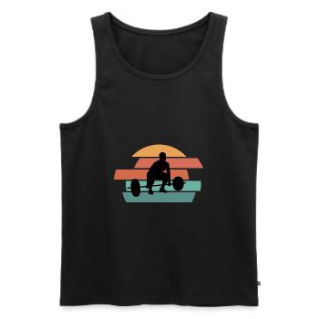 Fitness Gym Workout Pumpen - Männer Premium Bio Tank Top - Schwarz - Vorne - Michal (187cm)
