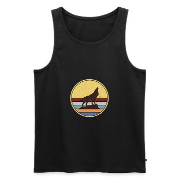 Wolf Rudel Tier Wölfe - Männer Premium Bio Tank Top - Schwarz - Vorne - AI Model Male 178 light (178cm)