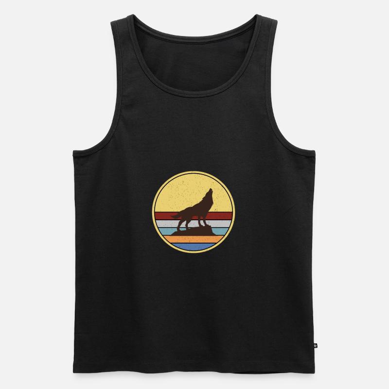 Wolf Rudel Tier Wölfe - Männer Premium Bio Tank Top - Schwarz