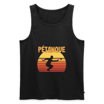 Boule Petanque Boccia - Débardeur bio Premium Homme - noir - Devant - Michal (187cm)