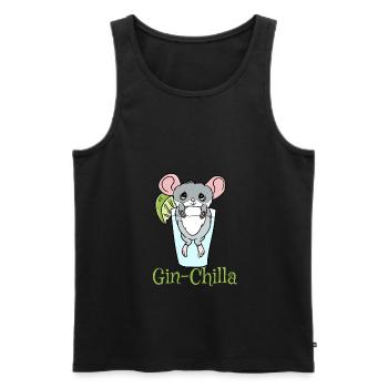 Gin Chinchiller animal drôle - Débardeur bio Premium Homme - noir - Devant - Michal (187cm)