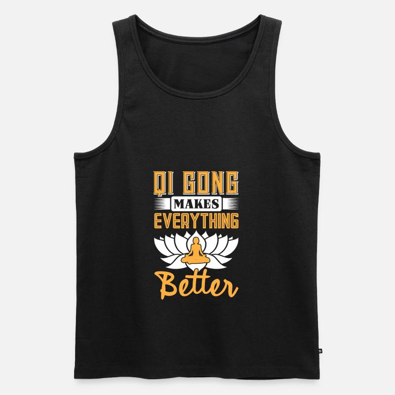 Qi Gong makes everything better - Männer Premium Bio Tank Top - Schwarz
