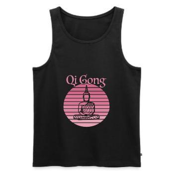 Qi Gong Chi Gong Qigong - Men's Premium Organic Tank Top - black - Front - AI Model Male 178 light (178cm)