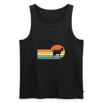 Goat - Men's Premium Organic Tank Top - black - Front - AI Model Male 178 light (178cm)