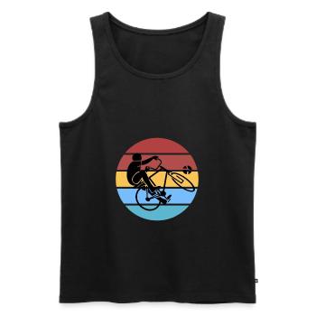 Radball - Männer Premium Bio Tank Top - Schwarz - Vorne - AI Model Male 178 light (178cm)
