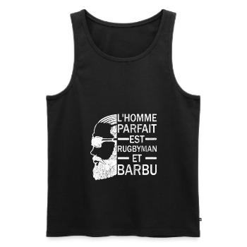 Rubgyman Barbu Homme Parfait - Débardeur bio Premium Homme - noir - Devant - Michal (187cm)