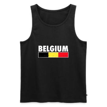 Belgique Belgique Drapeau belge - Débardeur bio Premium Homme - noir - Devant - Michal (187cm)