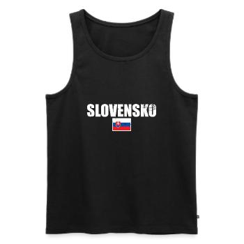 Slovensko Slowakei Slowakische Flagge Slowake - Männer Premium Bio Tank Top - Schwarz - Vorne - AI Model Male 178 light (178cm)