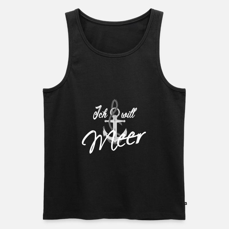 Ich will Meer - Männer Premium Bio Tank Top - Schwarz