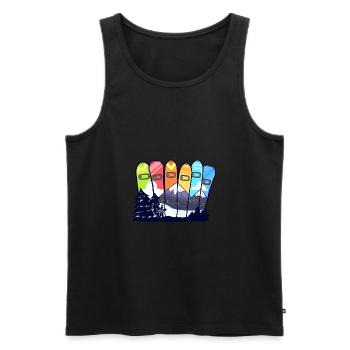 Snowboarden Bunte Snowboards Snowboarder - Männer Premium Bio Tank Top - Schwarz - Vorne - AI Model Male 178 light (178cm)