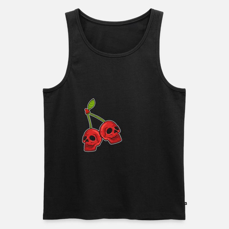 Kirschschädel Tätowierer Gift - Männer Premium Bio Tank Top - Schwarz