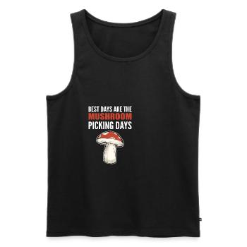 Mushroom Picking Days Fung Culture Gift - Men's Premium Organic Tank Top - black - Front - Michal (187cm)