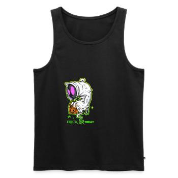 Ghost Halloween - Men's Premium Organic Tank Top - black - Front - AI Model Male 178 light (178cm)