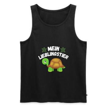 Lieblingstier Schildkröten Motiv Turtle Geschenk - Männer Premium Bio Tank Top - Schwarz - Vorne - Michal (187cm)