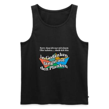 In Gedanken längst auf den Planken auf dem Meer - Männer Premium Bio Tank Top - Schwarz - Vorne - AI Model Male 178 light (178cm)