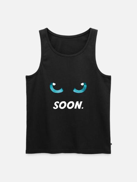 Cat Eyes Blue Soon - Men's Premium Organic Tank Top - black