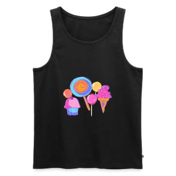 Candy - Männer Premium Bio Tank Top - Schwarz - Vorne - Michal (187cm)