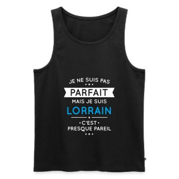 Je ne suis pas parfait mais je suis Lorrain - Débardeur bio Premium Homme - noir - Devant - Michal (187cm)