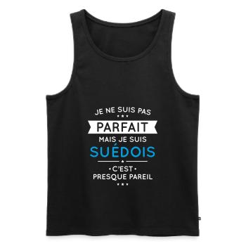 Je ne suis pas parfait mais je suis Suédois - Débardeur bio Premium Homme - noir - Devant - Michal (187cm)